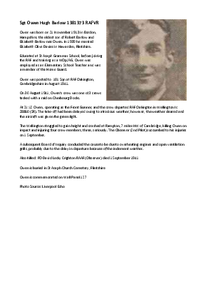 A preview of a PDF biography for Barlow, Owen Hugh